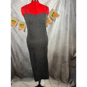 Vero Moda Women's Kanva Black/Silver Tube Calf Dress Size XL Sleeveless